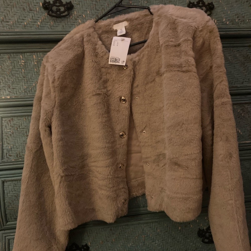 H&M cute fuzzy with shoulder pads for extra flare